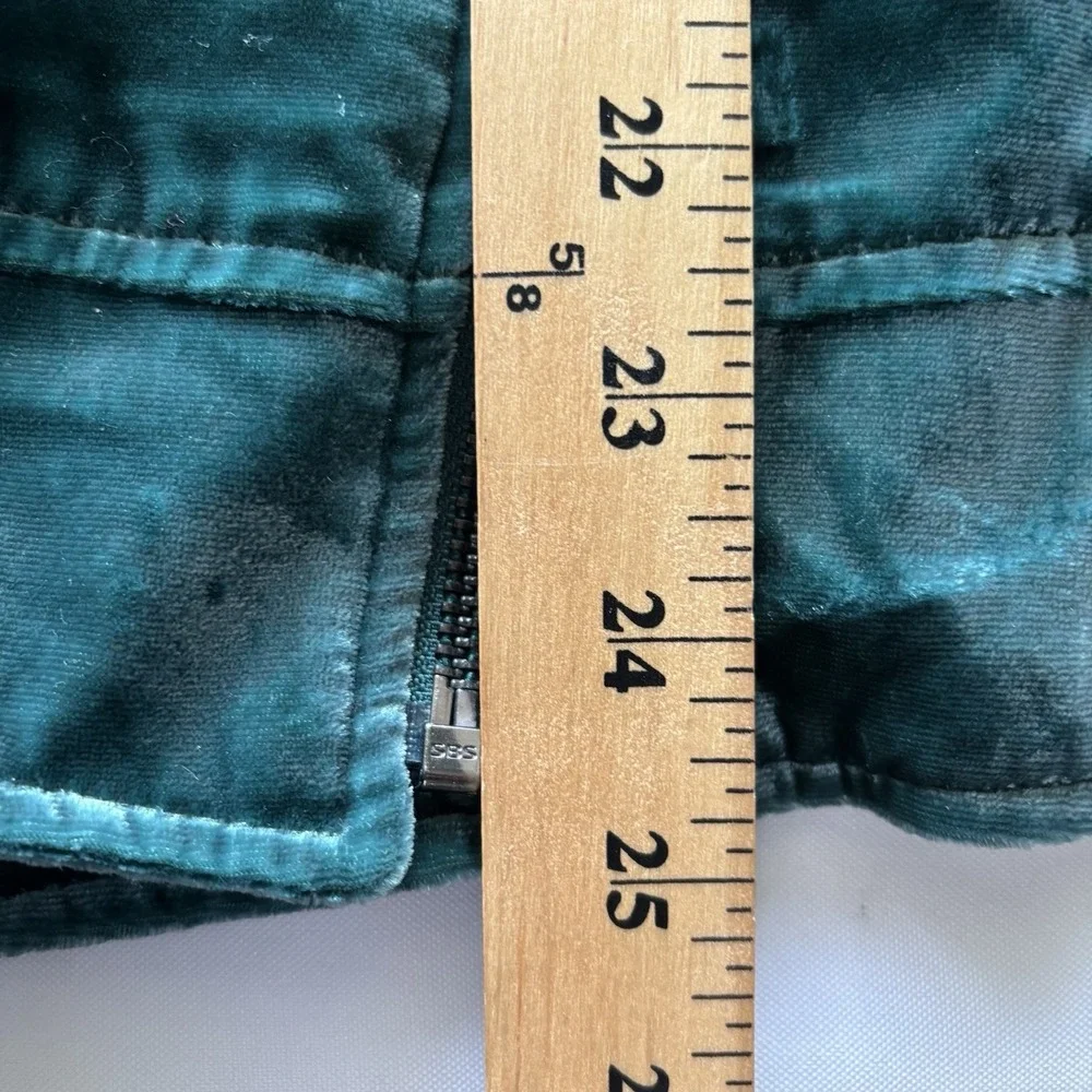 Torrid Velveteen Moto Jacket Mottled Texture‎ 4/26US Botanical Garden Green Zip